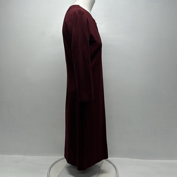J McLaughlin Isabel Dress A-Line Sheath Midi Knot Bow Burgundy Red Size S Small - Picture 4 of 10
